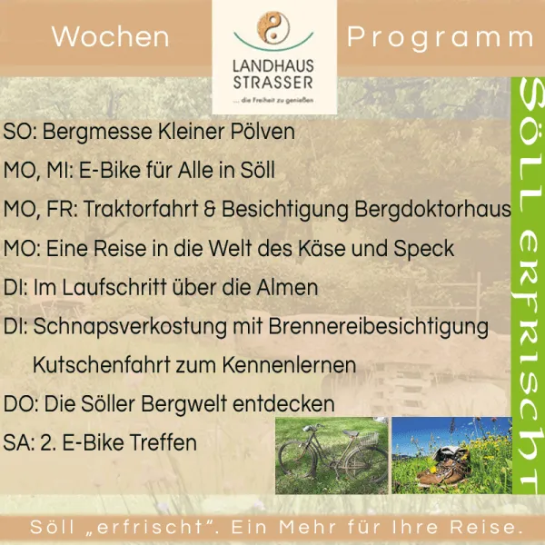 Wochenprogramm 19.05. bis 28.05. Söll erfrischt
